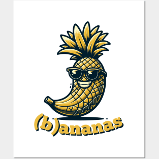 (b)ananas | Tropical Banana Pineapple Smile Fusion | Fruit | Ananas Posters and Art